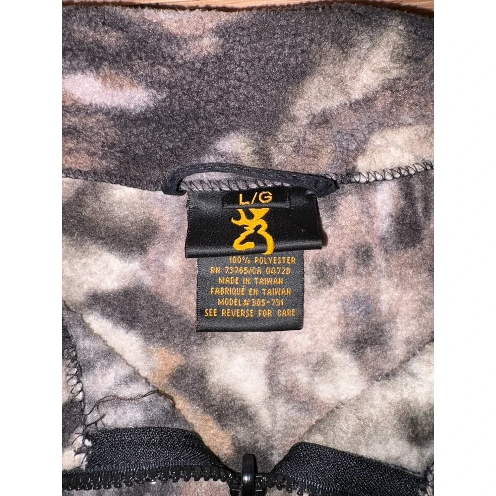 Browning TF-300 Fleece‎ Camo Vest Teflon Size Large LG Vintage Hunting Gear